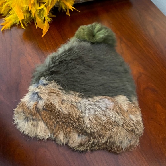 Genuine Rabbit Fur Pom-Pom Beanie - Picture 3 of 3